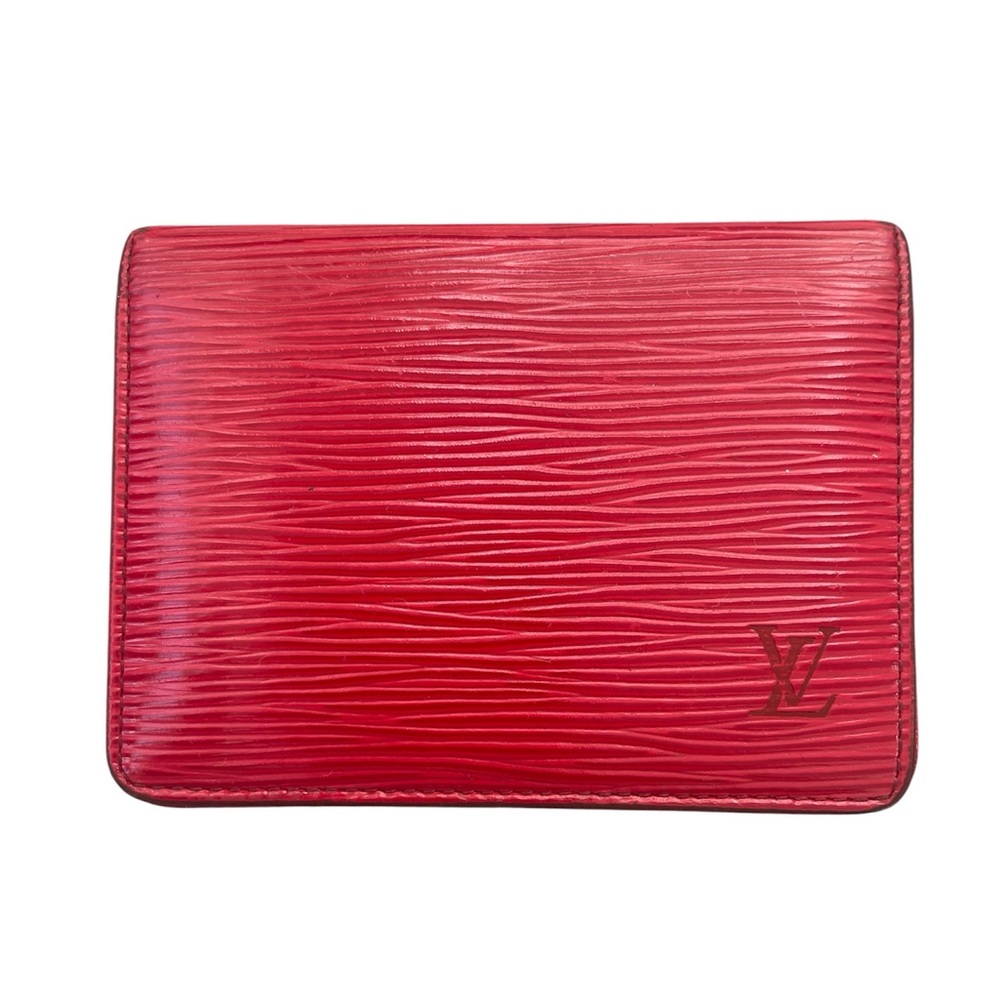 Authentic EUC Unisex Louis Vuitton Red Epi Card Holder